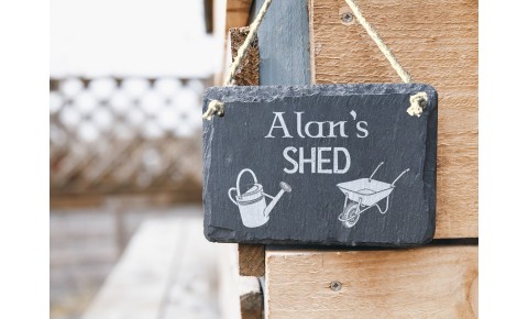 Personalised Shed Slate Hanging Sign Personalised Shed Slate Hanging Sign